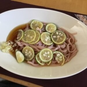 ☆。*・★ 手軽に☆すだちうどん☆。.:*:・★